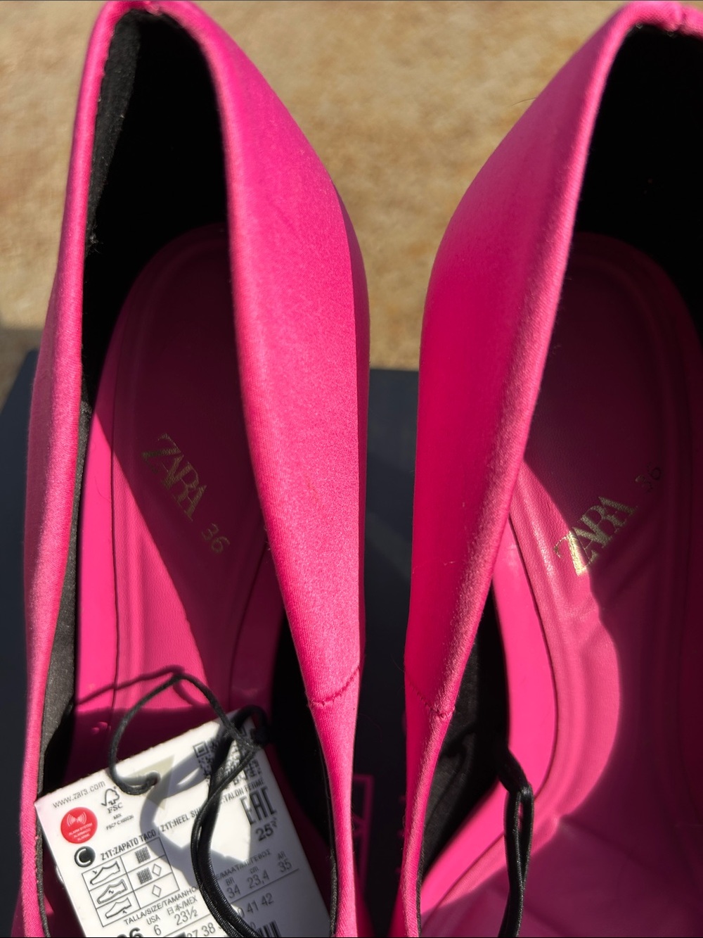 Zara Hot Pink Pointed Toe Stiletto Pumps